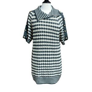 Jenny Olive & Taupe Cable Knit Tunic Sweater Size Large NWOT